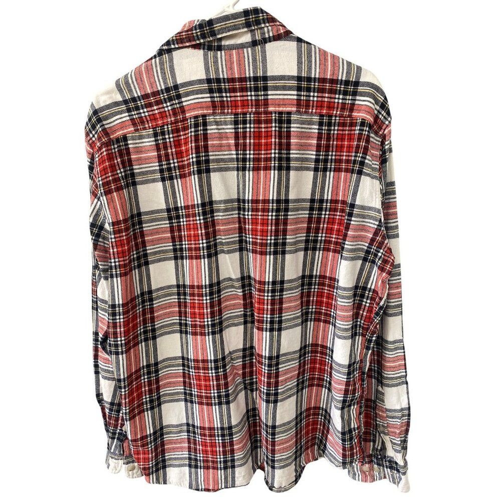 Sonoma Plaid Flannel Shirt XL Red/White/Black Cotton Blend Button-Up Long Sleeve - Picture 4 of 4